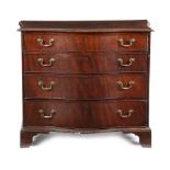 A GEORGE III MAHOGANY SERPENTINE CHEST LAST QUARTER 18TH CENTURY the top with a moulded edge above