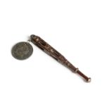 A REGENCY WELSH OR SAILOR'S TREEN LOVE TOKEN EARLY 19TH CENTURY with chip carved style decoration,