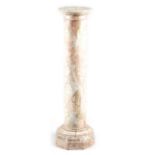 A 19TH CENTURY MARBLE COLUMN ITALIAN OR FRENCH the detachable rotating top above a turned stem and