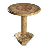 AN ITALIAN SCAGLIOLA SIMULATED MARBLE OCCASIONAL TABLE PROBABLY 20TH CENTURY the circular top