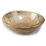 A TREEN SYCAMORE DAIRY BOWL 19TH CENTURY with a reeded band to the exterior 42.5cm diameter