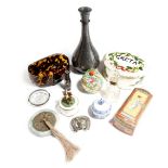 λ A MIXED LOT 19TH CENTURY AND LATER including: a Bidri ware baluster vase, a tortoiseshell clutch