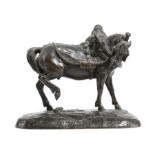 A BRONZE STUDY OF A WORK HORSE AFTER JEAN-FRANCOIS-THEODORE GECHTER (FRENCH 1795-1844) MID-19TH