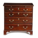 A GEORGE II MAHOGANY CHEST MID-18TH CENTURY the top with a moulded edge and re-entrant front corners