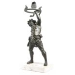 AFTER THE ANTIQUE. AN ITALIAN PATINATED BRONZE MODEL OF SILENUS NEAPOLITAN, LATE 19TH CENTURY the