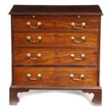 AN EARLY GEORGE III MAHOGANY CHEST THIRD QUARTER 18TH CENTURY the top with a moulded edge above a