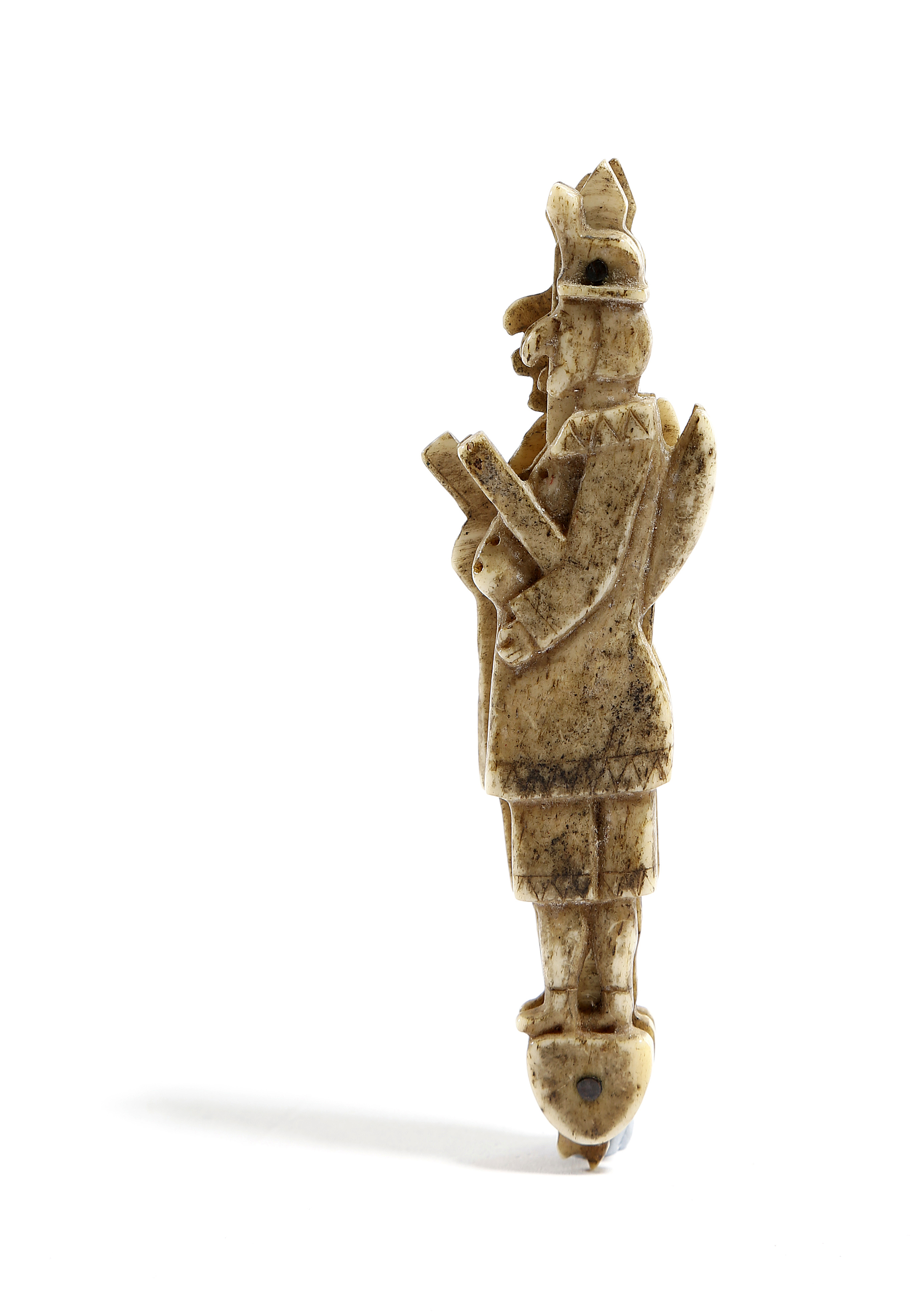 A NAPOLEONIC FRENCH PRISONER OF WAR CARVED BONE FOLDING PIPE CLEANER EARLY 19TH CENTURY in the