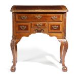 A MAHOGANY AND WALNUT LOWBOY IN GEORGE II STYLE LATE 19TH CENTURY the quarter veneered and
