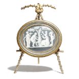 A FRENCH MINIATURE EN GRISAILLE LATE 18TH CENTURY depicting the Triumph of Pan, signed 'Degaule' and