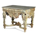 A FRENCH CAST IRON GARDEN CENTRE TABLE 19TH CENTURY AND LATER in Renaissance revival style, the