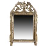 A FRENCH GILTWOOD WALL MIRROR LATE 18TH / EARLY 19TH CENTURY the rectangular plate within an