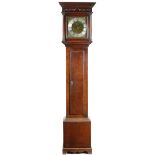 AN OAK LONGCASE CLOCK BY PETER BOWER OF REDLYNCH 18TH CENTURY the thirty hour brass birdcage