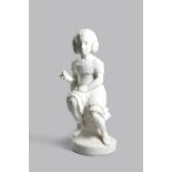 A MARBLE FIGURE OF A YOUNG GIRL 19TH CENTURY possibly Queen Victoria's third eldest daughter, Alice,