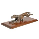 AN AUSTRIAN COLD PAINTED BRONZE RUNNING HOUND DOG DESK PAPERCLIP LATE 19TH / EARLY 20TH CENTURY