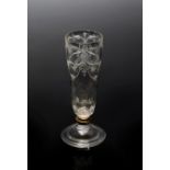 AN ITALIAN CARVED ROCK CRYSTAL SMALL GOBLET IN MISERONI STYLE, 17TH CENTURY of tapering form, finely
