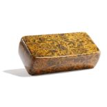 A SCOTTISH MAUCHLINE WARE PENWORK SNUFF BOX EARLY 19TH CENTURY all over decorated with thistles,