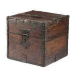 AMENDED A MID-18TH CENTURY DUTCH EAST INDIES OAK SHIP'S DECANTER BOX c.1750-60