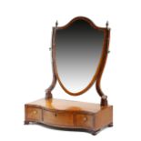 λ A GEORGE III SATINWOOD AND ROSEWOOD DRESSING TABLE MIRROR LATE 18TH / EARLY 19TH CENTURY