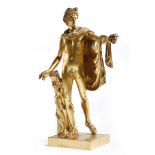 AFTER THE ANTIQUE. AN ITALIAN GILT BRONZE GRAND TOUR FIGURE OF THE APOLLO BELVEDERE LATE 19TH