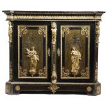 A NAPOLEON III EBONY AND BOULLE MARQUETRY SIDE CABINET ATTRIBUTED TO MATHIEU BEFORT DIT BEFORT JEUNE