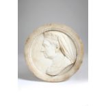 A MARBLE PORTRAIT RELIEF RONDEL OF QUEEN VICTORIA LATE 19TH CENTURY commemorating her Jubilee,
