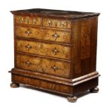 A WILLIAM AND MARY WALNUT AND SEAWEED MARQUETRY CHEST ON STAND LATE 17TH / EARLY 18TH CENTURY the