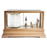 A MAHOGANY BAROGRAPH BY SHORT AND MASON EARLY 20TH CENTURY with a glazed lift-off cover, with an