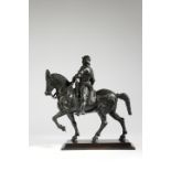 A BRONZE GRAND TOUR EQUESTRIAN GROUP OF BARTOLOMEO COLLEONI 19TH CENTURY after Andrea del Verrocchio