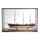 A SCALE MODEL OF THE THREE-MASTED SCHOONER 'ACAMAS' FIRST HALF 20TH CENTURY with wooden masts,