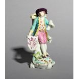 A Derby figure of the Map Seller, c.1765, from the Cris de Paris series model at Meissen by J J