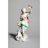 A Derby figure of Air, c.1760-65, from the Elements series, modelled as a girl in Classical dress