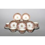 Ten small Chinese porcelain teabowls and saucers for the European market, 18th century, painted in