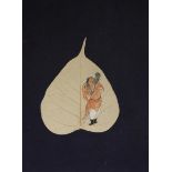 ANONYMOUS (20TH CENTURY) BUDDHIST FIGURES ON BODHI LEAVES A Chinese album of twenty paintings, ink