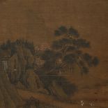 ANONYMOUS (QING DYNASTY) VISITING A FRIEND WITH A QIN A Chinese painting, ink and colour on silk,