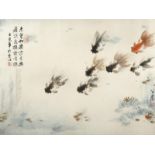 FANG ZHAOLIN (1914-2006) GOLDFISH A Chinese painting, ink and colour on paper, inscribed and