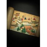 A JAPANESE HANDSCROLL PAINTING OF THE NIJO IMPERIAL EXCURSION OF 1626, MAKIMONO MEIJI PERIOD OR