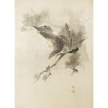 A JAPANESE PAINTING OF A BIRD OF PREY MEIJI PERIOD, 19TH CENTURY In ink and colour on silk, the