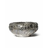 A LARGE JAPANESE SILVER BOWL MEIJI PERIOD, LATE 19TH CENTURY Of double-wall construction, the