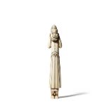 A TALL AND UNUSUAL JAPANESE IVORY NETSUKE OF A FOREIGNER EDO PERIOD, LATE 18TH OR EARLY 19TH CENTURY