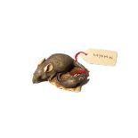 A JAPANESE IVORY NETSUKE OF RATS EDO PERIOD, 19TH CENTURY Carved as a large rat and its young on