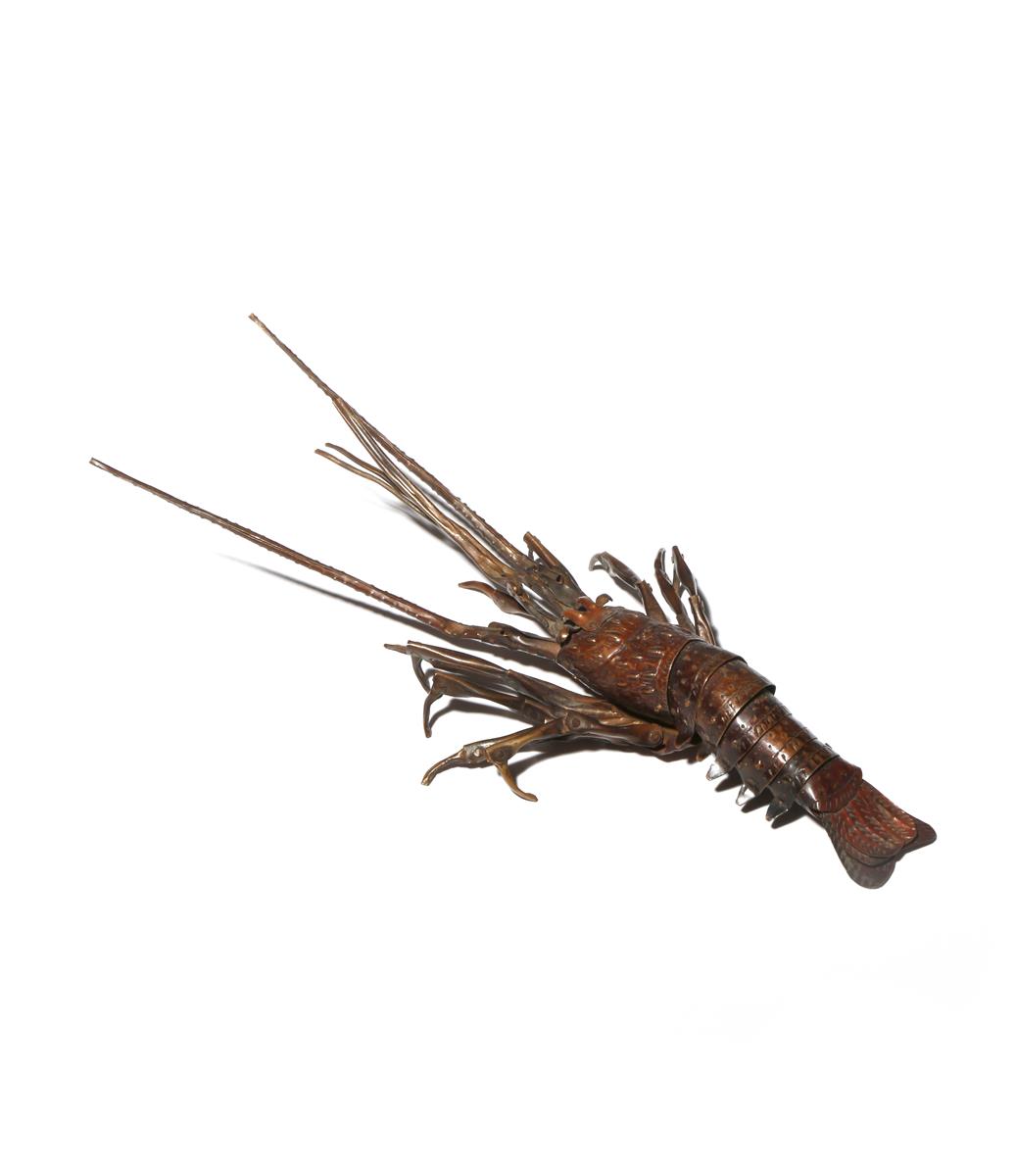 A JAPANESE ARTICULATED MODEL OF A CRAYFISH, JIZAI OKIMONO MEIJI PERIOD OR LATER, 19TH OR 20TH