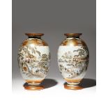 A PAIR OF JAPANESE KUTANI VASES MEIJI PERIOD, 19TH CENTURY Both decorated in polychrome and gilt