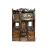 A JAPANESE DISPLAY CABINET, SHODANA MEIJI PERIOD, 19TH CENTURY Of rectangular form with