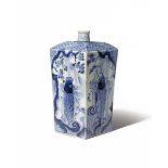 A JAPANESE ARITA BLUE AND WHITE SAKE BOTTLE, TOKKURI EDO PERIOD OR LATER, 18TH OR 19TH CENTURY The