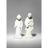 TWO JAPANESE HIRADO FIGURES, OKIMONO MEIJI PERIOD AND LATER, 19TH AND 20TH CENTURY Depicting a man