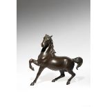 A JAPANESE BRONZE MODEL OF A HORSE, OKIMONO MEIJI PERIOD, 19TH CENTURY The equine realistically