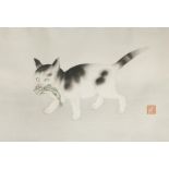 A JAPANESE WOODBLOCK PRINT OF A CAT SHOWA PERIOD, C.1930 Attributed to Aoyama Seizan (act. 1920-