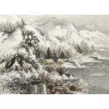 ANONYMOUS (20TH CENTURY) MOUNTAINOUS LANDSCAPES Five Korean paintings, watercolour on paper, each