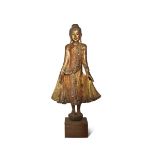 A BURMESE MANDALAY-STYLE LACQUERED AND GILT-WOOD FIGURE OF BUDDHA 19TH CENTURY Standing in