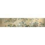 LIAO FUZHI (19TH CENTURY) BIRDS AND FLOWERS A Chinese painting, ink and colour on silk, inscribed